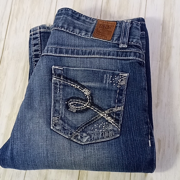 BKE Denim Culture Distressed Faded Bootcut Blue Jeans Size 29×35 - Picture 4 of 16